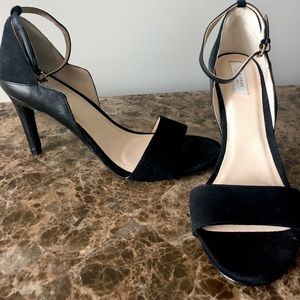 Black suede heels